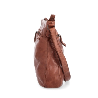 Kožená crossbody s přední zipovou kapsou Noelia Bolger materiál kůže zapínání na zip barva koňaková velikost střední NB 2103 KO Z boku
