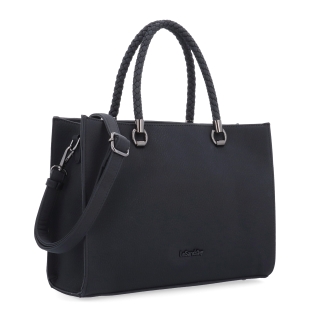 Dámská kabelka s odnímatelným crossbody popruhem Le Sands materiál syntetická kůže zapínání na zip barva černá velikost střední 4648 C
