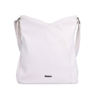 Asymetrická crossbody kabelka s prošíváním Tangerin materiál syntetická kůže zapínání na zip barva béžová velikost střední 8023 K Zepředu