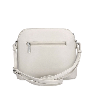 Malá minimalistická crossbody kabelka LeSands materiál syntetická kůže zapínání na zip barva béžová velikost malá 7712 BE Zezadu