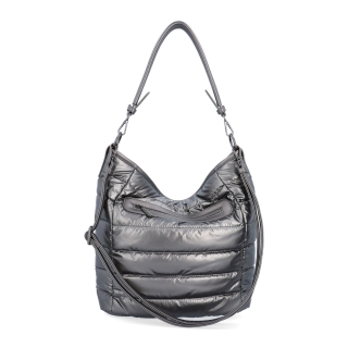 Měkká kabelka s prošíváním a elegantním nádechem Carmelo materiál nylon zapínání na zip barva metalická velikost střední 4383 TI Zezadu