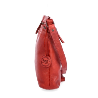 Kožená vintage crossbody s kapsami Noelia Bolger materiál kůže zapínání na zip barva červená velikost střední NB 2006 CV Z boku