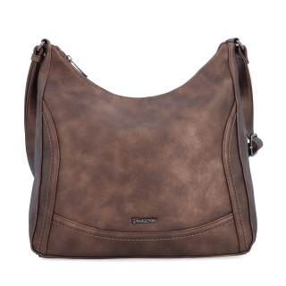 Městská crossbody kabelka ze syntetické kůže Tangerin materiál syntetická kůže zapínání na zip barva metalická velikost střední 8046 BR Zepředu