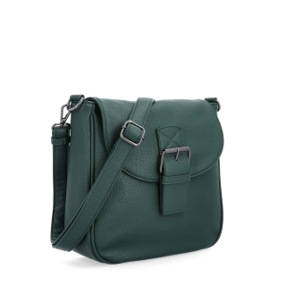 Syntetická crossbody kabelka s výraznou sponou Carmelo materiál syntetická kůže zapínání s klopou barva zelená velikost střední 4363 TZE