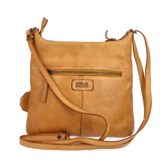 Kožená crossbody kabelka pro každý den Noelia Bolger materiál kůže zapínání na zip barva žlutá velikost malá NB 2404 ZLU Zezadu