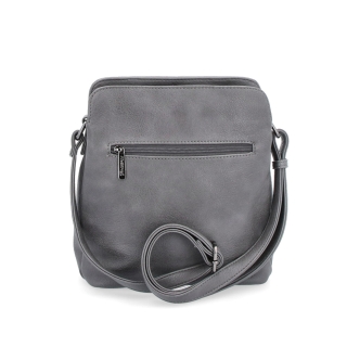 Crossbody kabelka Tangerin materiál syntetická kůže zapínání na zip barva šedá velikost malá 8021 TS Zezadu