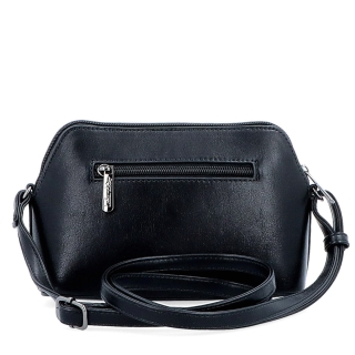 Jemná, minimalistická crossbody kabelka LeSands materiál syntetická kůže zapínání na zip barva černá velikost malá 7718 C Zezadu