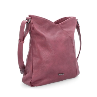 Asymetrická crossbody kabelka s prošíváním Tangerin materiál syntetická kůže zapínání na zip barva vínová velikost střední 8023 BO