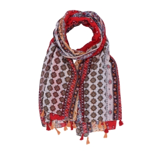 Lehký šátek s originálním vzorem Noelia Bolger materiál Viskóza a bavlna barva multicolor KL506 - 03