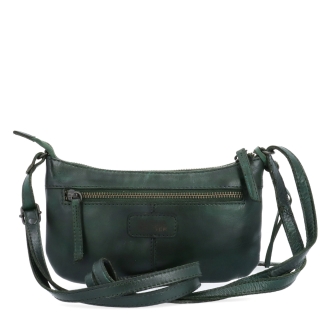 Malá elegantní kožená crossbody kabelka Noelia Bolger materiál kůže zapínání na zip barva zelená velikost malá NB 2420 ZE Zezadu