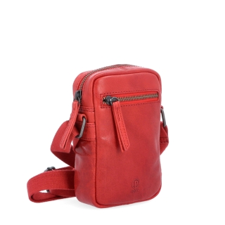 Malá kožená crossbody Poyem materiál kůže zapínání na zip barva červená velikost malá 2220 Poyem CV