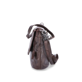 Crossbody kabelka z pravé kůže s klopou Noelia Bolger materiál kůže zapínání s klopou barva hnědá velikost střední NB 2024 H Z boku