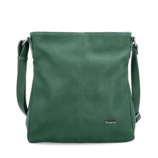 Crossbody kabelka s jednoduchým prošíváním Tangerin materiál syntetická kůže zapínání na zip barva zelená velikost střední 8003 TZE Zepředu