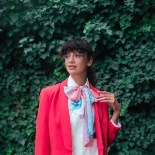 Lehká šála s květinovým motivem Noelia Bolger materiál polyester barva růžová KL502 - 01 Lifestyle