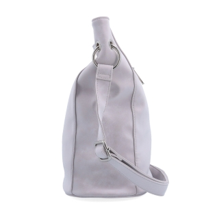 Městská crossbody kabelka s hebkým povrchem a děleným vnitřkem Tangerin materiál syntetická kůže zapínání na zip barva růžová velikost střední 7015 LI Z boku