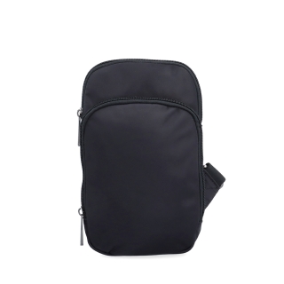 Praktická crossbody taška na mobil a peněženku Carmelo materiál nylon zapínání na zip barva černá velikost malá 6600 C Zepředu