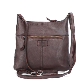 Kožená crossbody kabelka pro každý den Noelia Bolger materiál kůže zapínání na zip barva hnědá velikost malá NB 2404 H Zezadu