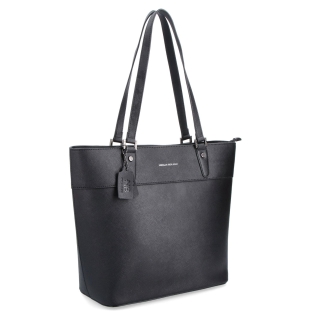Shopperka z kůže saffiano Noelia Bolger materiál kůže barva černá velikost velká NB 0032 C
