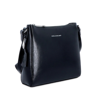 Nadčasová crossbody kabelka z pravé kůže Noelia Bolger materiál kůže zapínání na zip barva černá velikost malá NB 0079 C