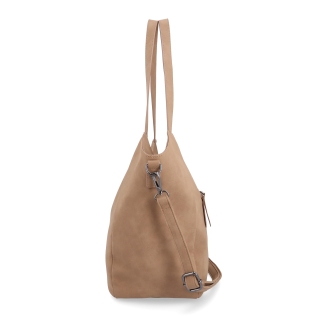 Velká kabelka na rameno s crossbody popruhem Tangerin materiál syntetická kůže zapínání na zip barva béžová velikost velká 1120 MO Z boku