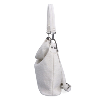 Originální hobo bag Carmelo materiál syntetická kůže zapínání na zip barva béžová velikost střední 4304 K Z boku