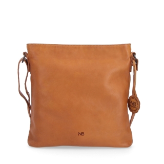Kožená crossbody kabelka ve vintage stylu Noelia Bolger materiál kůže zapínání na zip barva žlutá velikost malá NB 2001 ZLU Zepředu