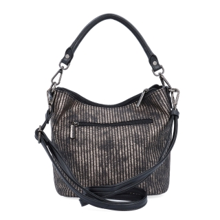 Stylová crossbody kabelka s originálním vzorem Carmelo materiál syntetická kůže zapínání na zip barva metalická velikost malá 4380 BR Zezadu