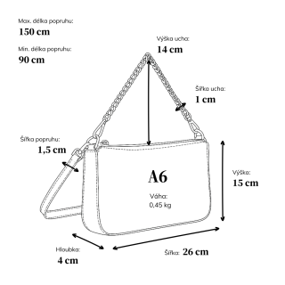 Malá crossbody kabelka s ozdobným řetízkem Le Sands materiál syntetická kůže zapínání na zip barva béžová velikost malá 7714 PRL Rozměry