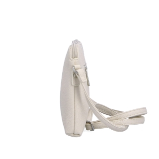 Minimalistická crossbody syntetická kabelka Carmelo materiál syntetická kůže zapínání na zip barva béžová velikost malá 4333 BE Z boku