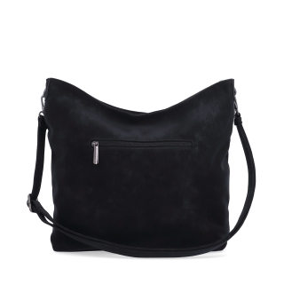Stylová crossbody kabelka s odepínacím řetízkem Carmelo materiál syntetická kůže zapínání na zip barva černá velikost střední 4660 C Zezadu
