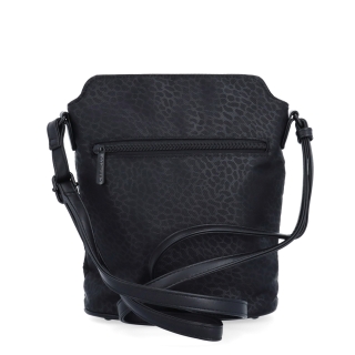 Praktická crossbody kabelka s extra kapsou Carmelo materiál nylon zapínání na zip barva černá velikost malá 6607 C LE Zezadu