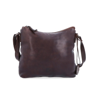 Kožená crossbody kabelka s moderním designem Noelia Bolger materiál kůže zapínání na zip barva hnědá velikost malá NB 2400 H Zepředu