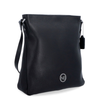 Minimalistická kožená crossbody kabelka pro každý den Noelia Bolger materiál kůže zapínání na zip barva černá velikost střední NB 3005 C