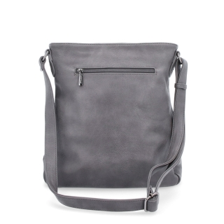 Crossbody kabelka s vnějšími kapsami Tangerin materiál syntetická kůže zapínání na zip barva šedá velikost střední 8008 TS Zezadu