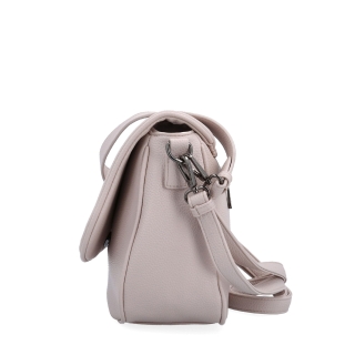 Dámská crossbody kabelka s jemnou strukturou Carmelo materiál syntetická kůže zapínání s klopou barva růžová velikost střední 4361 LI Z boku