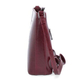 Malá elegantní kožená crossbody kabelka Noelia Bolger materiál kůže zapínání na zip barva červená velikost malá NB 0065 TCV Z boku