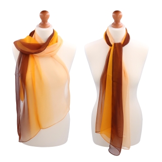 Lehký barevný šátek Noelia Bolger materiál polyester barva hnědá KL503 - 04