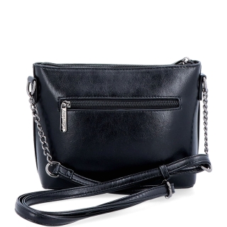 Společenská crossbody kabelka s řetízkem Le Sands materiál syntetická kůže zapínání na zip barva černá velikost malá 7708 C Zezadu