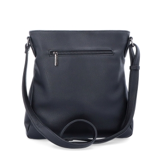 Designová crossbody kabelka Carmelo materiál syntetická kůže zapínání na zip barva černá velikost střední 4271 C Zezadu