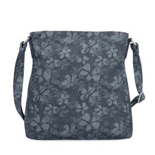 Crossbody kabelka s jemným květinovým vzorem Carmelo materiál syntetická kůže zapínání na zip barva černá velikost střední 4601 C Zepředu