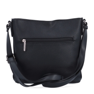 Praktická crossbody kabelka do města i na výlety Carmelo materiál syntetická kůže zapínání na zip barva černá velikost malá 4670 C Zezadu