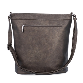 Crossbody kabelka s ozdobnými zipy Tangerin materiál syntetická kůže zapínání na zip barva šedá velikost střední 8050 ANT Zezadu