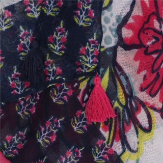 Lehký šátek s originálním vzorem Noelia Bolger materiál Viskóza a bavlna barva multicolor KL506 - 25