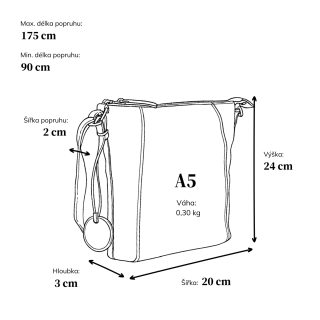 Malá kožená crossbody s prošitím Noelia Bolger materiál kůže zapínání na zip barva černá velikost malá NB 2086 C Rozměry