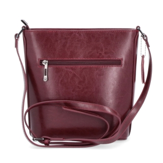Malá elegantní kožená crossbody kabelka Noelia Bolger materiál kůže zapínání na zip barva červená velikost malá NB 0065 TCV Zezadu