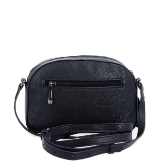 Malá kožená crossbody kabelka s kapsou na zip Noelia Bolger materiál kůže zapínání na zip barva černá velikost malá NB 3013 C Zezadu