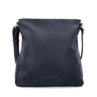 Designová crossbody kabelka Carmelo materiál syntetická kůže zapínání na zip barva černá velikost střední 4271 C Zepředu