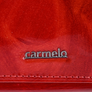 Malá kožená peněženka Carmelo materiál kůže zapínání na cvoček barva červená velikost malá 2105 P CV Logo