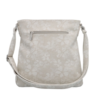 Crossbody kabelka s jemným květinovým vzorem Carmelo materiál syntetická kůže zapínání na zip barva béžová velikost střední 4601 BE Zezadu