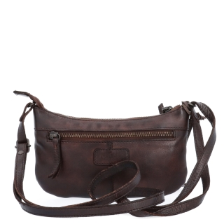 Malá elegantní kožená crossbody kabelka Noelia Bolger materiál kůže zapínání na zip barva hnědá velikost malá NB 2420 H Zezadu
